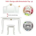 thumbnail image 6 of Gymax Kids Makeup Dressing Table Chair Set Princess Vanity & Tri-folding Mirror White, 6 of 10