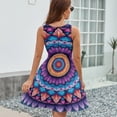 thumbnail image 6 of Mandala Pattern Purple Blue Sleeveless Dress Women Summer Evening Dresses Ladies Sundress, 6 of 7