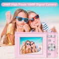 thumbnail image 2 of Cámara digital compacta 1080P Mini cámara de video 2.4 pulgadas 36MP HD LCD Cámara recargable con zoom digital 16X, regalo para adolescentes, niños, principiantes, adultos (rosa) Xemadio YQ-0164, 2 of 6