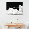 thumbnail image 2 of JRXY Canvas Wall Art Decor White cloud on black Print Pictures Poster Artwork Framed Paintings for Living Room  Bathroom Bedroom Decorations 16x12in, 2 of 4