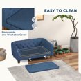 thumbnail image 5 of PawHut Raised Dog Sofa, Elevated Pet Sofa for Small Medium Dogs, Blue, 5 of 9