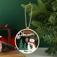 thumbnail image 4 of Mini 3.94" Round Wooden Hollow Christmas Ornaments Tree Decoration, Rustic Merry Christmas Hanging Ornament Wooden Hollow Blessed Words Winter Tree Wreath Decor for Farmhouse, Xmas Gift, 4 of 6