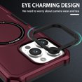 thumbnail image 5 of Dteck for iPhone 16 Pro Case, Magnetic Ring Compatible with Magsafe Wireless Charger, Shockproof Heavy Duty Protection Phone Case Cover, Winered, 5 of 10