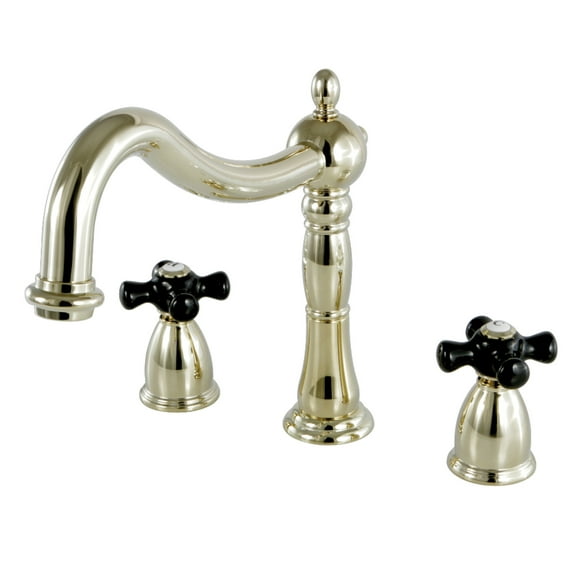 Kingston Brass KS1342PKX Duchess Two-Handle Deck Mount Roman Tub Faucet, Polished Brass