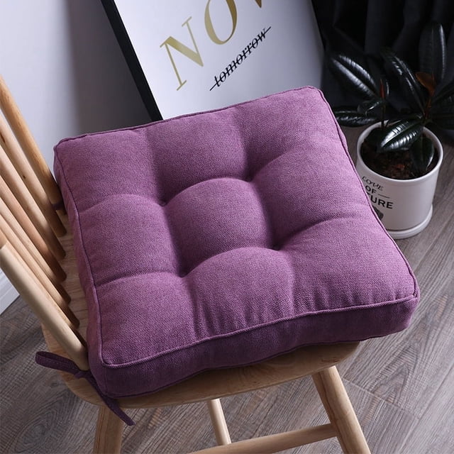 Xiao Hua Cojín Cuadrado Grueso Morado para Silla de Comedor -1 Pieza, Cojín de Encaje Suave Que Reduce la Presión, Cojín Antideslizante para Silla de Comedor para Sala de Estar Silla de Ocio, 19.69