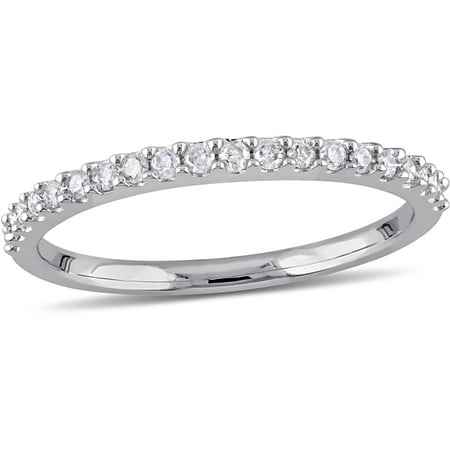 Miabella 1/5 Carat T.W. Diamond 10kt White Gold Semi-Eternity Anniversary Ring