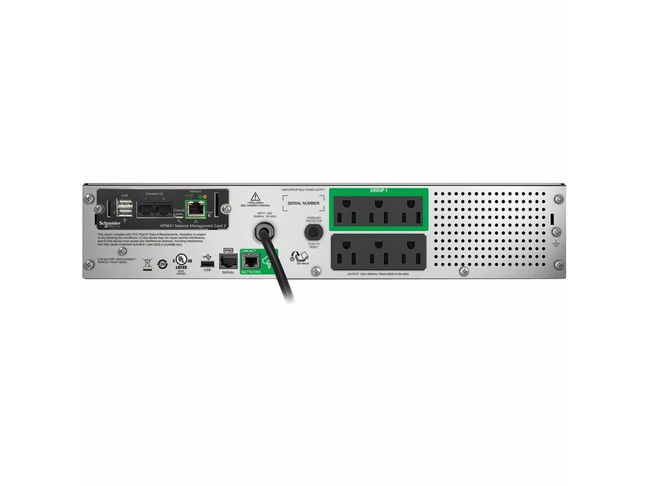 APC Smart-UPS 2U 120V 6-Outlet Line Interactive SMT750RM2UCNC