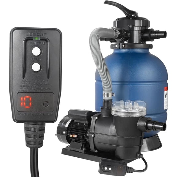 XtremepowerUS 13" Sand Filter Pool Pump 3/4HP, 2,400 GPH, GFCI Timer (UL) Included, Multi-Port Valve, Above Ground Pool Set, Up to 10,000 Gallons, 1-1/4" NPT
