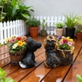 thumbnail image 4 of Barrel Planter, Yorkshire Terrier Statue, 11X9 In, Outdoor Plant Pot, Outdoor Yard Decor, Porch Decorations Outdoor, BlackandWhite Home Decor, Garden Decor, OutdoorandGarden,, 4 of 6