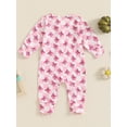 thumbnail image 6 of Elippeo Baby Girls Jumpsuit, Long Sleeve Crew Neck Flower/Pumpkin/Bow Print Zipper Closure Casual Romper Clothes 3 6 12 Months, 6 of 9