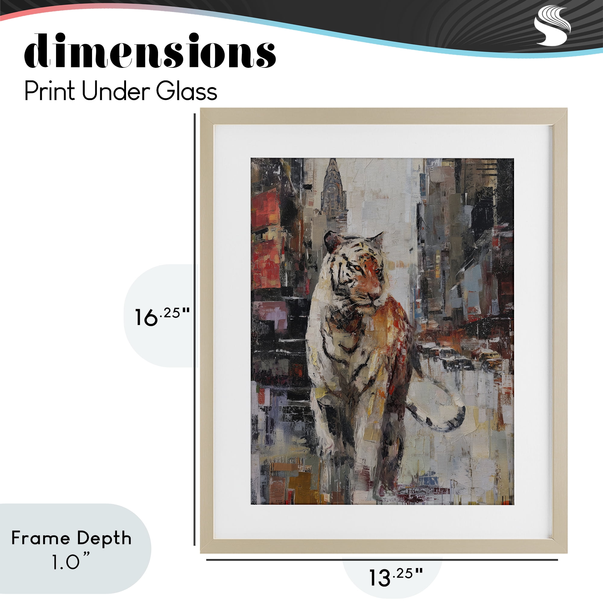 Stupell Industries Concrete Predator Roaming City Birch Framed Print Under Glass, design by Svetlana Aleynikova
