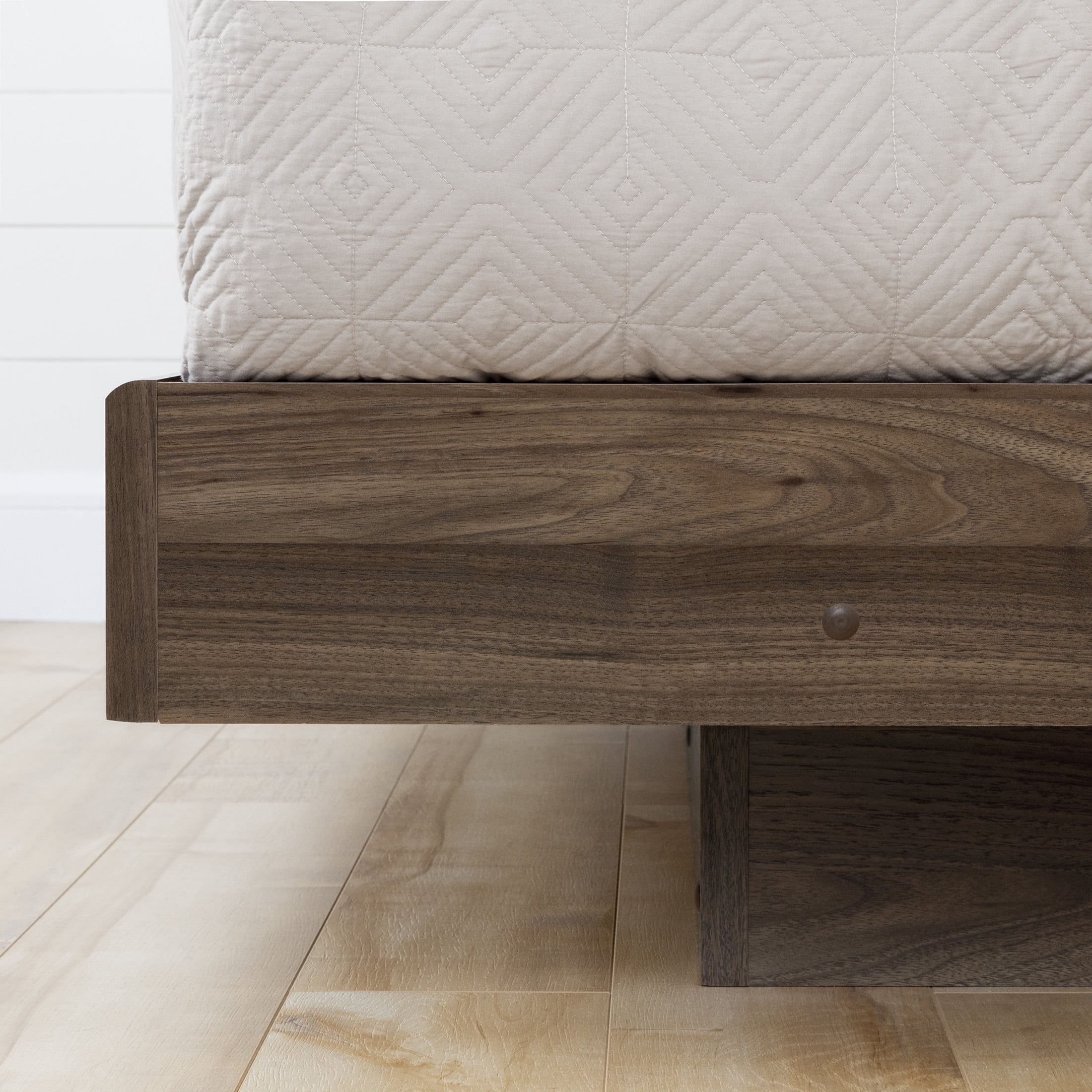 South Shore Flam, Scandinavian Bed, Queen Brown