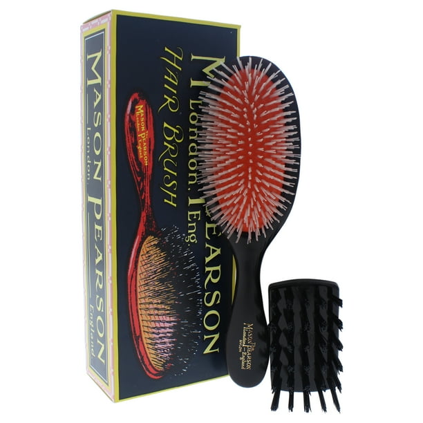Mason Pearson Mason Pearson Handy Nylon Brush N3 Dark Ruby 2 Pc Hair Brush and Cleaning
