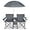 Grey, variant on Giantex Double Camping Chair with Umbrella - Folding Picnic Loveseat with Carrying Bag, Cooler Bag, Table, Side Pocket & Cupholder, Portable Beach Chair for Camping, Picnic, Fishing, Beach
