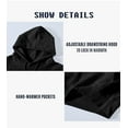 thumbnail image 6 of Satankud Men's Pullover Hoodies Plaid Jacquard Weave Long Sleeve Drawstring Hipster Casual Hooded Sweatshirts with Kanga Black S, 6 of 9