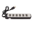 thumbnail image 1 of Splitter 7 Port USB Hub Splitter High Speed Transmission Portable USB Hub For Laptop PC Entertainment Work, 1 of 8