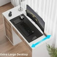 thumbnail image 6 of DreamCurship White Desk with 4 Drawers, 48 inch Computer Desk with Storage, Home Office Desks with Hidden Handle, White and Walnut, 6 of 7