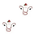 thumbnail image 1 of kurtrusly Wide Application Christmas Wine Bottle Glass Holders Functional Accessories Easy To Clean Metal red hat 2Set, 1 of 6