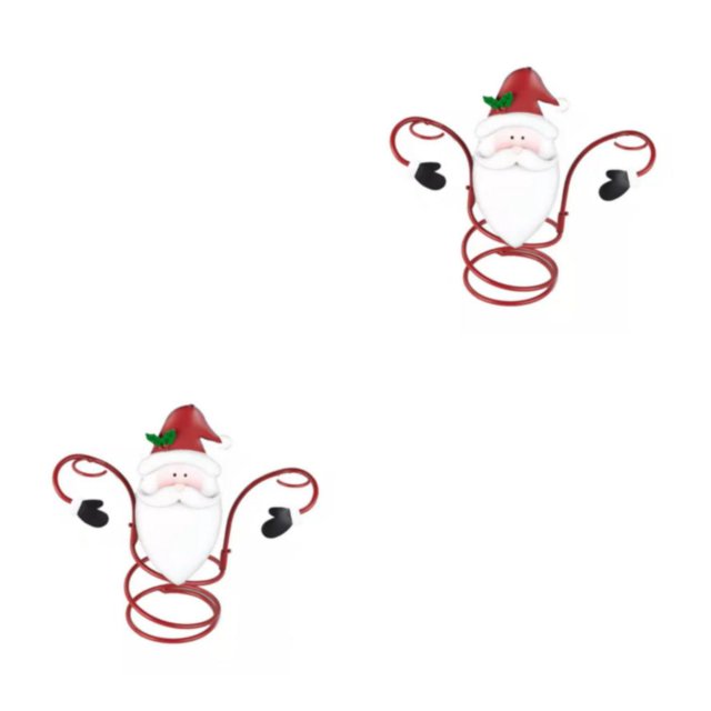 kurtrusly Wide Application Christmas Wine Bottle Glass Holders Functional Accessories Easy To Clean Metal red hat 2Set