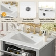thumbnail image 5 of MODERNLUXE 48" Bathroom Vanity with Double Sink,Bathroom Storage Cabinet Set with Soft-Close Doors, Flip Drawers and Double-Layer Door Shelves(Mirror not Included),Grey, 5 of 13