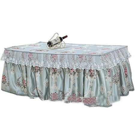 

Panda Superstore PS-HOM3742031-YAN00728 Palace Style Cover Coffee Dustproof Lace Tablecloth Lake Blue