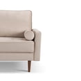 thumbnail image 3 of 69 Inch Wide Upholstered Two Cushion Sofa with Bolster Pillows in Beige Velvet, 3 of 14