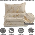 thumbnail image 3 of Juego de edredón WONGS BEDDING dorado metalizado, mármol caqui, completo, 3 of 7