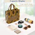 thumbnail image 4 of Corduroy Composite Fabric Tote Bag Magnetic Snap Large Capacity Crossbody Bag Beige Shoulder Strap Wooden Style Sunflowers, 4 of 8