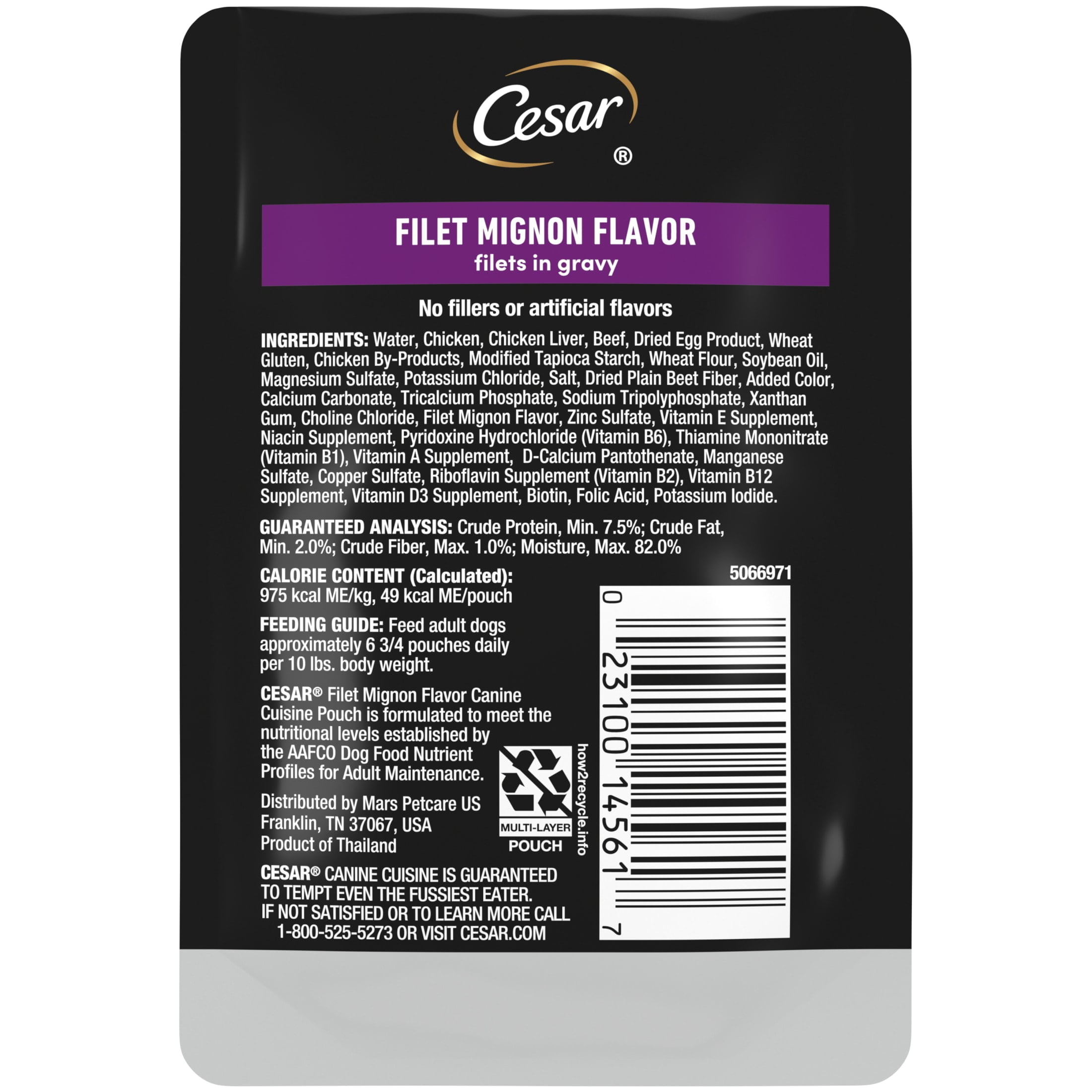 Cesar wet dog food ingredients hotsell