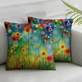 thumbnail image 3 of Flower Throw Pillow Cushion Cover, Abstract Dandelion Inspired Spiral Blooms Petals Geometrical Shapes Nature Art Theme, Decorative Square Accent Pillow Case Magenta Green, 3 of 7