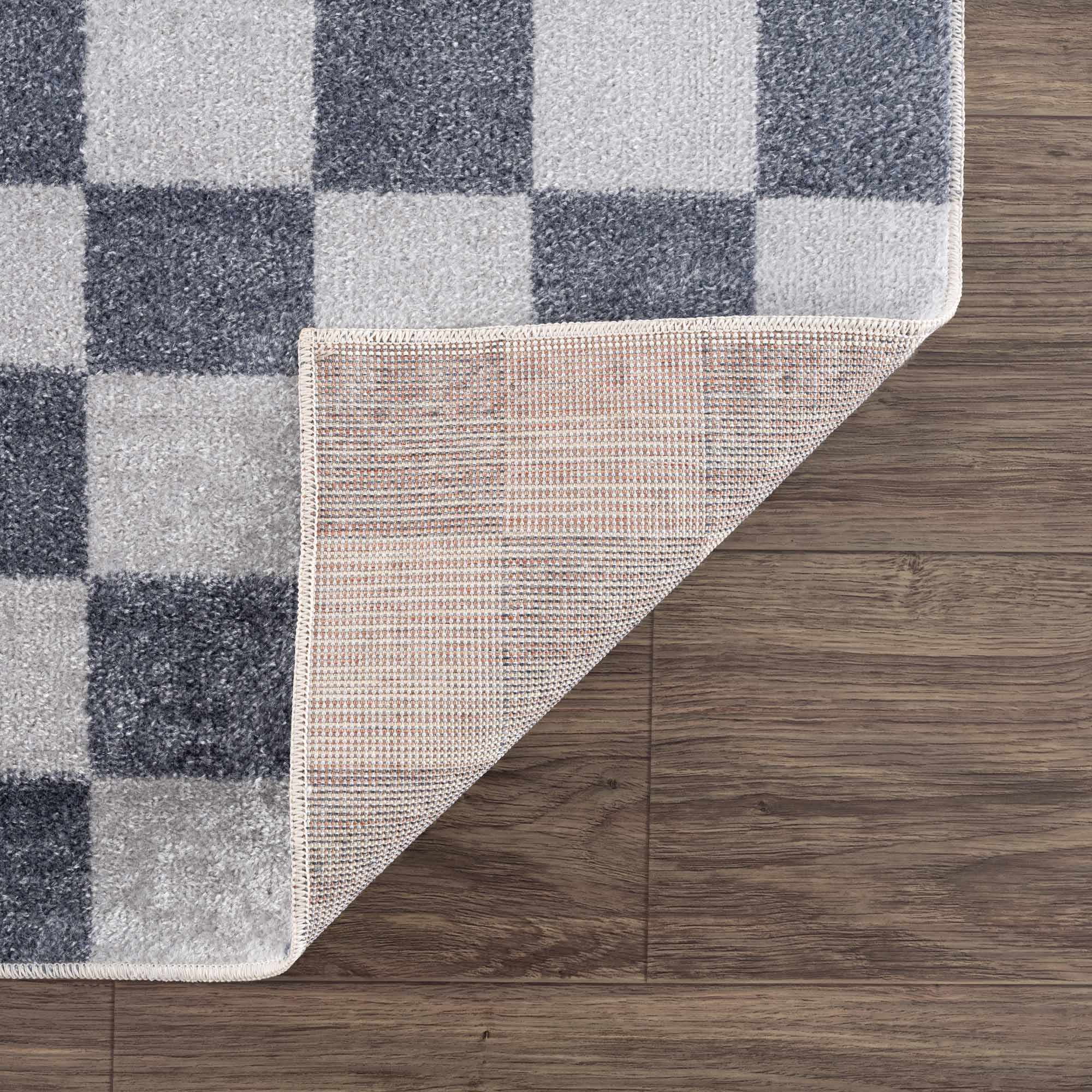 Hauteloom Alia Living Room, Bedroom Machine Washable Area Rug - Farmhouse - Ivory, Blue, Gray - 2' x 3'