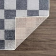 thumbnail image 5 of BoutiqueRugs Alia Gray Modern Checkered Area Rug - Contemporary Geometric Carpet for Hallway, Nursery, Playroom, Girls Boys Room - Machine Washable - Ivory, Blue, Gray - 5'3" x 7' (5x7), 5 of 19
