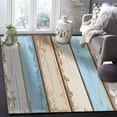 thumbnail image 4 of Area Rugs Indoor Non-Slip Rectangle Rug 5x8 Ft Wood Grain Blue Beige Board Vintage Farmhouse Countryside Rug Rubber Backing Floor Mats Non Shedding Home Decor Carpet for Entryway Living Room, 4 of 8