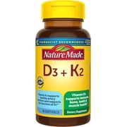 Nature Made Vitamin D3 K2 Supplement, 5000 IU (125 mcg) Vitamin D Softgels, 30 Count