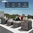 thumbnail image 6 of Decksplore 5 Piece Patio Furniture Set All Weather Wicker Outdoor Sectional Sofa,High Back Patio Chairs and Ottomans for Porch,Garden,Backyard White, 6 of 8