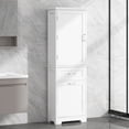 thumbnail image 3 of Bellemave 68.1”H Tall Bathroom Storage Cabinet Freestanding Storage Cabinet with 2 Different Size Drawers and 1 Door Wooden Floor Cabinet with Adjustable Shelves for Home, Kitchen, White, 3 of 11