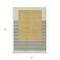 thumbnail image 3 of 3' X 5' Gold Black And Beige Striped Washable Indoor Outdoor Area Rug, 3 of 5
