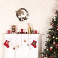 thumbnail image 6 of Qocolhg Winter Christmas Wreath for Front Door Wall Hanging Creative Rattan Circle Garland with Burlap Bow Garland Farmhouse Wreath for Home Outdoor Plastic Christmas Decorations 15.7 Inch, 6 of 6
