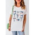 thumbnail image 5 of Women's White American Flag Bowknot Graphic Tee, 5 of 8
