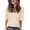 Beige, variant on QHWAUAKFBN T Shirts For Women Graphic Summer Half Sleeve V Neck Shirts Loose Fit Printed Elbow Length Sleeve Blouses Tshirts Top