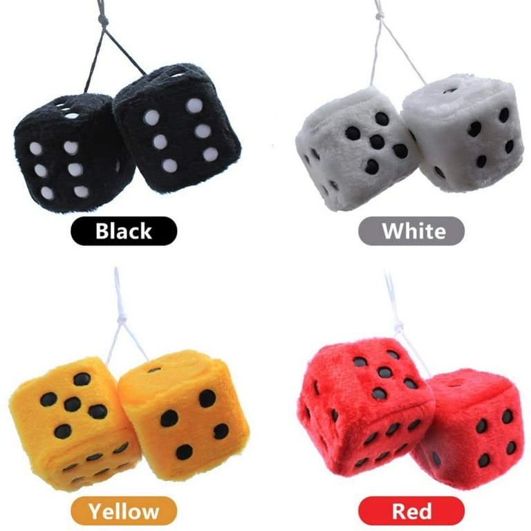 12pcs Fuzzy Plush Dice | Soft Sponge Decorative Pendants For Car & Home Decor