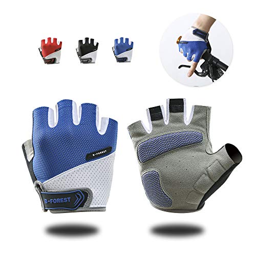 B-Forest Cycling Gloves/Bike Gloves Half Finger Breathable Road Bicycle Gloves for Men and Women Anti-Slip Shock-Absorbing Mountain Riding Gloves MTB Motorcycle Gloves 