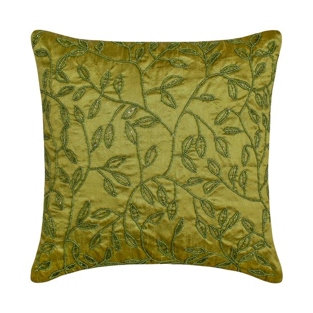 Funda de cojín personalizada, fundas de almohada verdes, fundas de almohada con motivos florales tropicales, funda de almohada de 30 x 30 cm (12 x 12 pulgadas), fundas de almohada cuadradas de seda