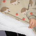 thumbnail image 3 of Oversized Wearable Blanket Hoodie,Cute Hedgehog Pattern Sherpa Blanket Hoodie with Super Pockets,Super Warm Fuzzy Pullover for Women & Men, 3 of 6