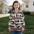 thumbnail image 4 of Uorisanigo Girls Half Zipper Sweatshirts Oversized Drop Shoulder Quarter Zip Pullover Sweatshirts with Long Sleeve Ethnic Aztec Cow Print Athletic Outerwear Top for Sports and Daily Wear, 4 of 7