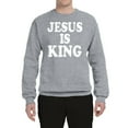 thumbnail image 2 of Jesus Is King Bible Scripture | Mens Christian Crewneck Graphic Sweatshirt, Heather Grey, 2XL, 2 of 3