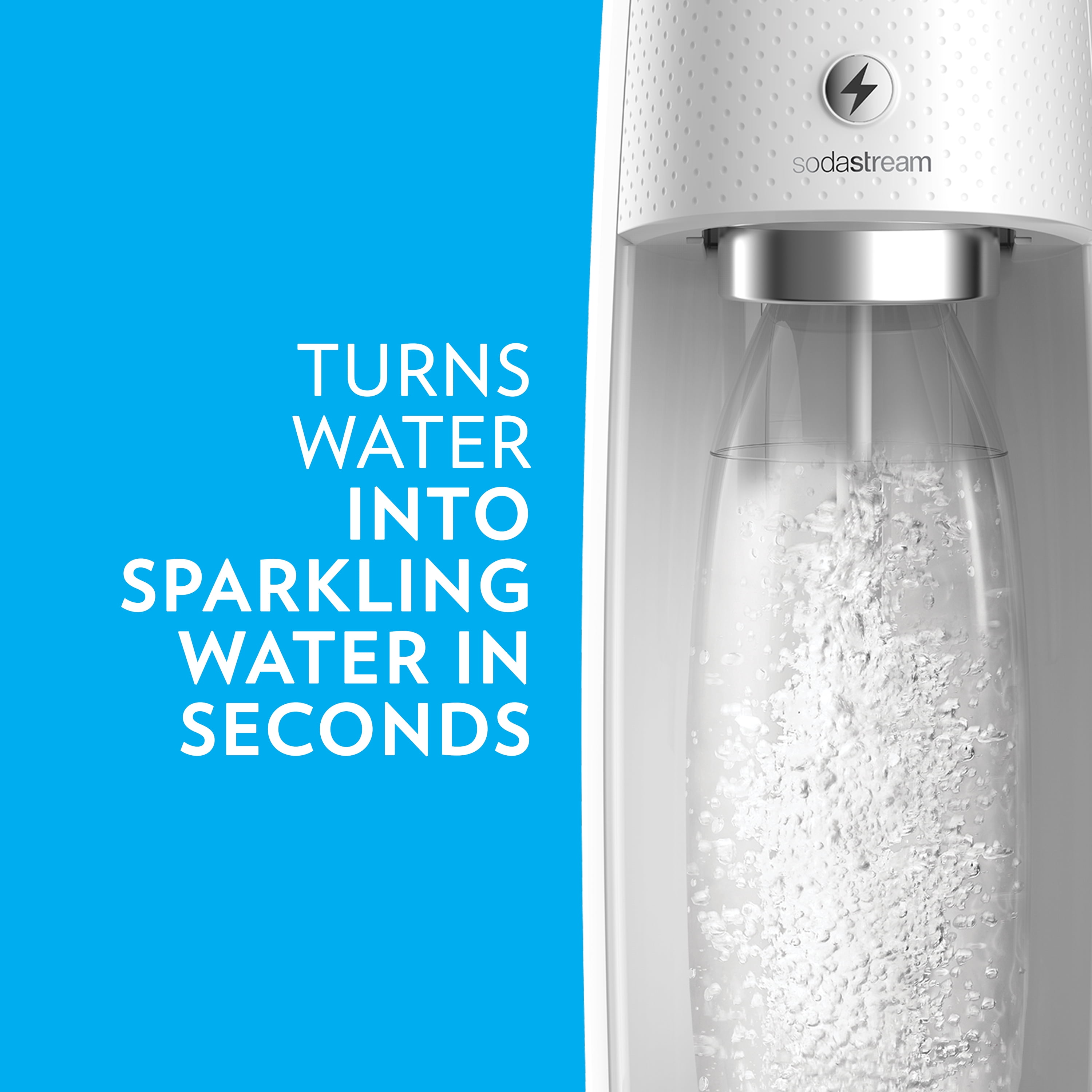 SodaStream One Touch Sparkling Water Maker (White) with CO2 and 