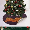 thumbnail image 6 of GZHJMY Autumn Thanksgiving Christmas Tree Mat, Round Christmas Tree Stand Mat Decoration for Holiday Party Home Christmas Day Ornaments Floor Door, 28.3", 6 of 6