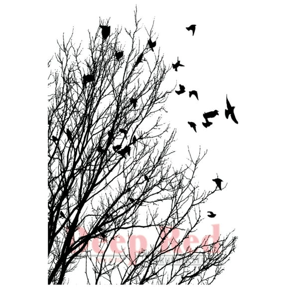 Deep Red Cling Stamp 2 Inch X 3 Inch-Raven Flock