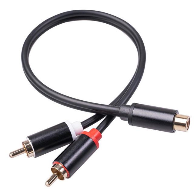 Riwesomey 0.3m / 11.79 pulgadas Divisor Cable auxiliar Divisor de auriculares Cable de audio RCA Adaptador de conector Cable de audio estéreo de Paneles de instrumentos para automóviles Riwesomey VI006005-00